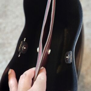 Chic Black and Burgundy Shoulder Bag